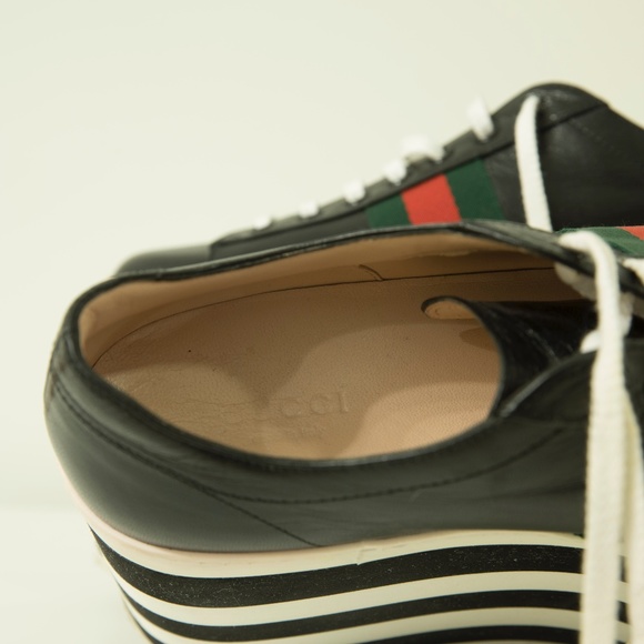 Gucci Black and White Platform Sneakers - Picture 5 of 7